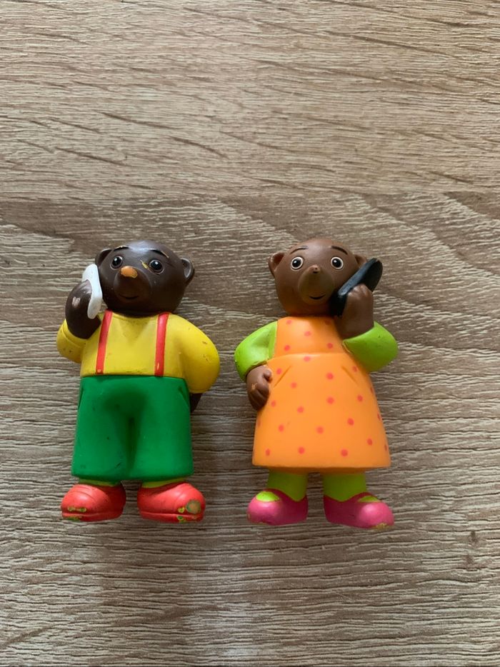 4 figurines petit ours brun sac et téléphone - photo numéro 2