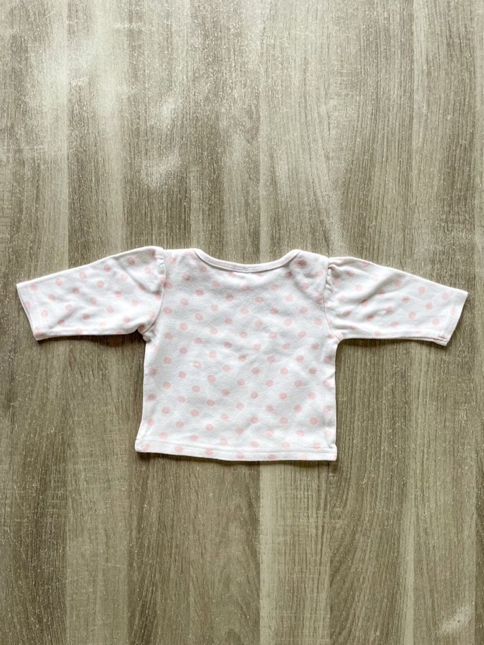 T-shirt manches longues à pois bébé fille taille 2-4 mois Ergee - photo numéro 5
