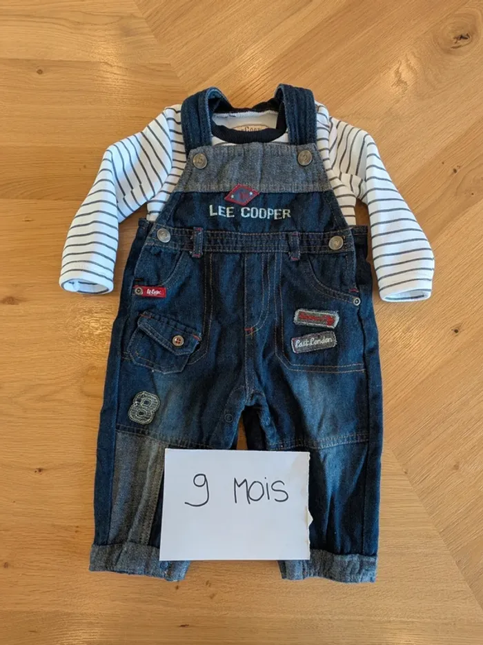 Salopette et t-shirt manches longues Lee Cooper - Taille : 9 Mois
