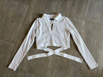 Crop top lacé blanc