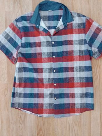 Chemise homme manche courte à carreaux légère taille L