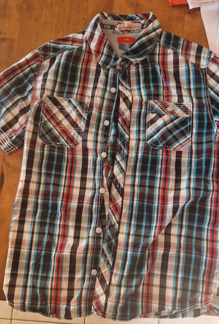 Chemise homme manches courtes carreaux