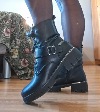 Botines cuir noir a lacets et fermeture éclair cimarron