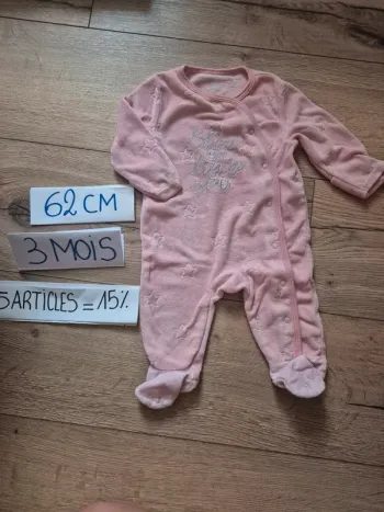 Pyjama velours 3 mois  62 cm Primark