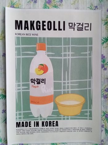 AFFICHE POSTER TOILE A4 MAKGEOLLI VIN COREE