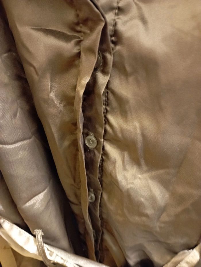 Veste d'intérieur satin/polaire grise - photo numéro 7