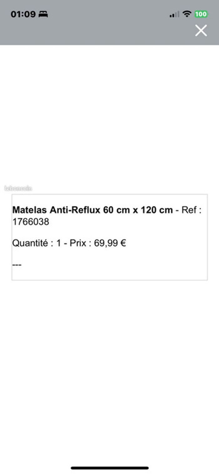 Matelas anti reflux 60x120 - photo numéro 5