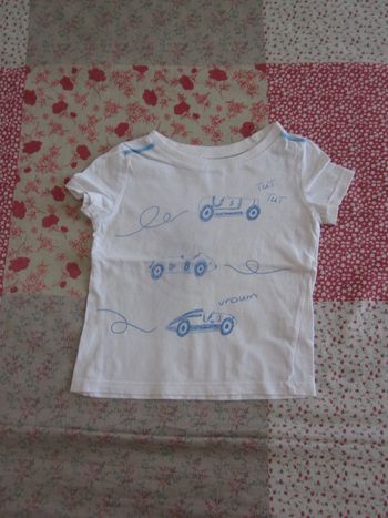 T-Shirt manches courtes blanc 18 mois