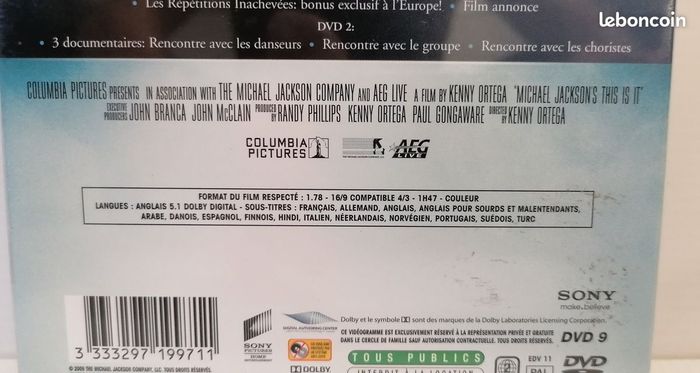 Michael Jackson's édition spéciale 2 DVD THIS IS IT (Neuf sous blister) - photo numéro 5
