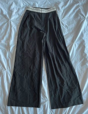 pantalon wide leg gris