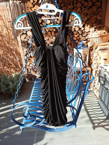 Robe drapée perles et strass