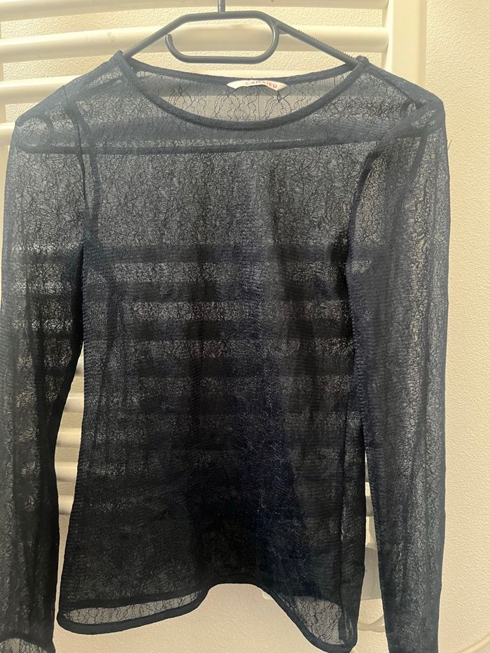 TEE shirt manche longue dentelle transparente