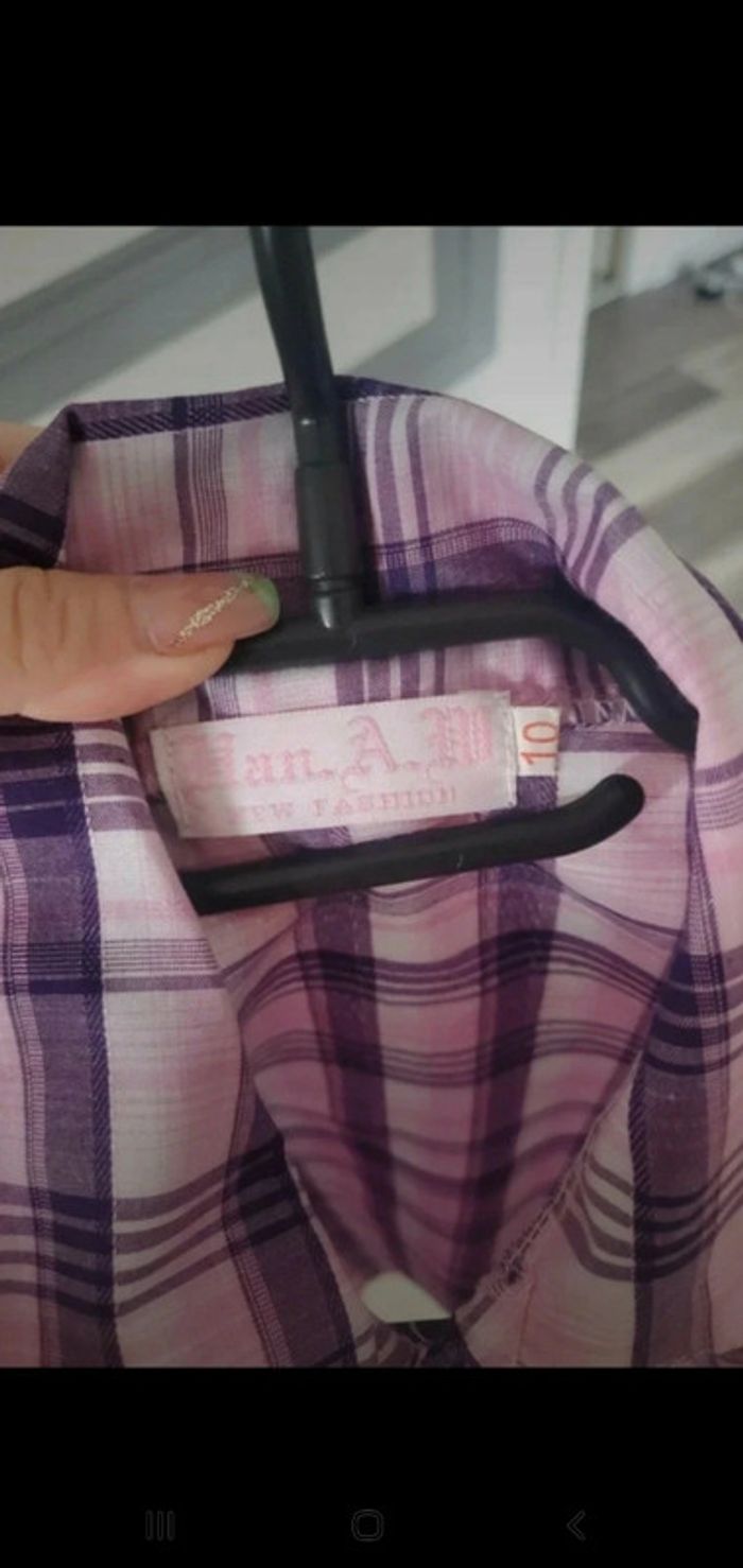 Blouse / chemise à carreaux - 10 ans - photo numéro 3