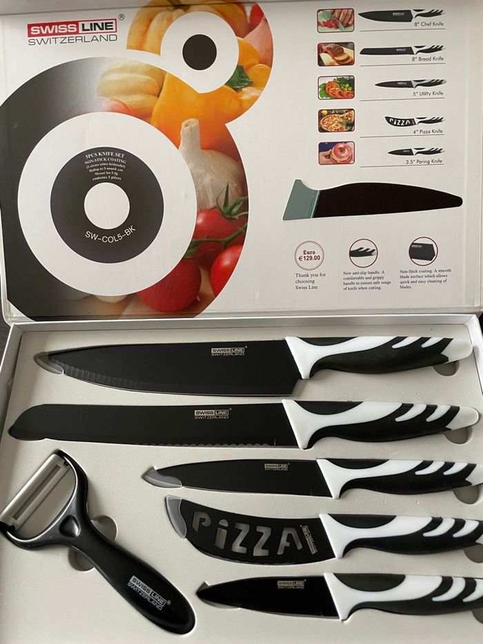 Set de 6 couteaux céramiques noires