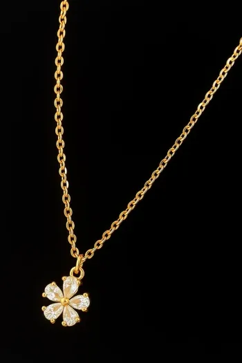 Collier élégant "Fleur" en acier inoxydable, neuf jamais porté