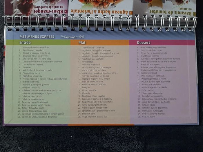 livre classeur chevalet Mes menus express - photo numéro 3