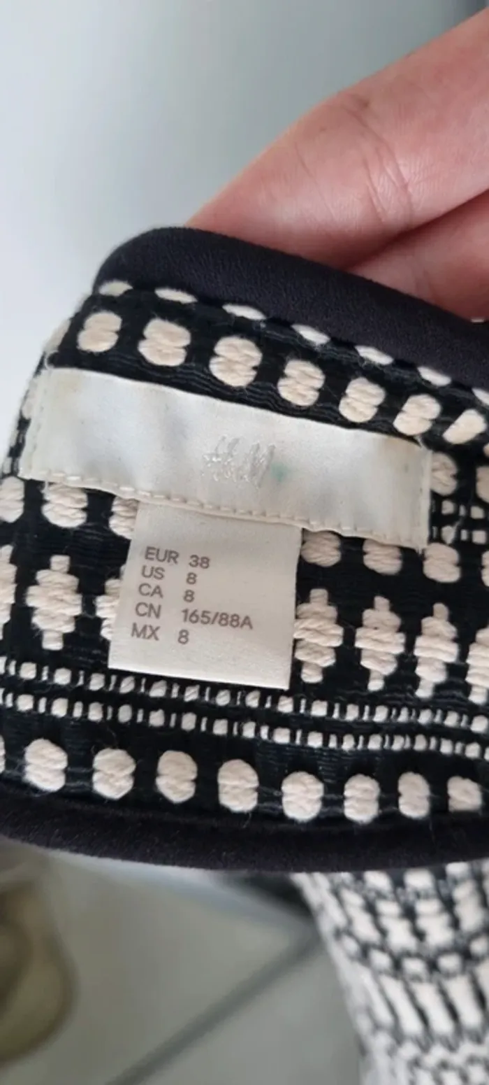 Veste tissés motif noir blanc h&m 38 - photo numéro 8
