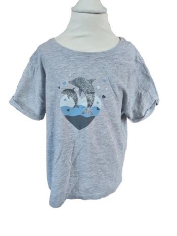 Tee-shirt gris avec dauphins Taille 7/8 ans