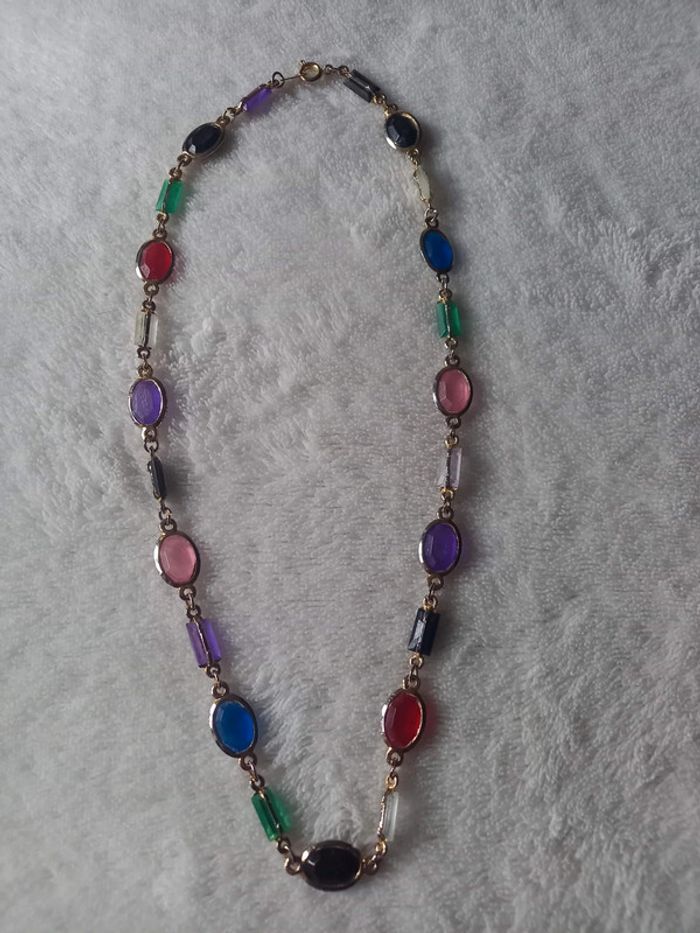Collier fantaisie, perles multicolores - photo numéro 3