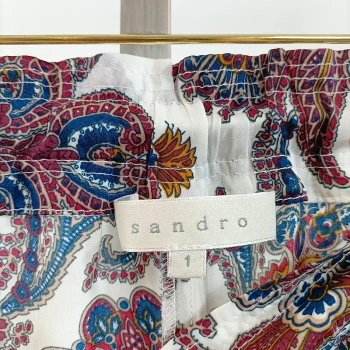 Pantalon fluide imprimé cachemire Sandro – Taille 1 (S) A786 - photo numéro 3