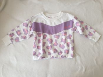 Sweat blanc et léopard lila - T92 - Zeeman
