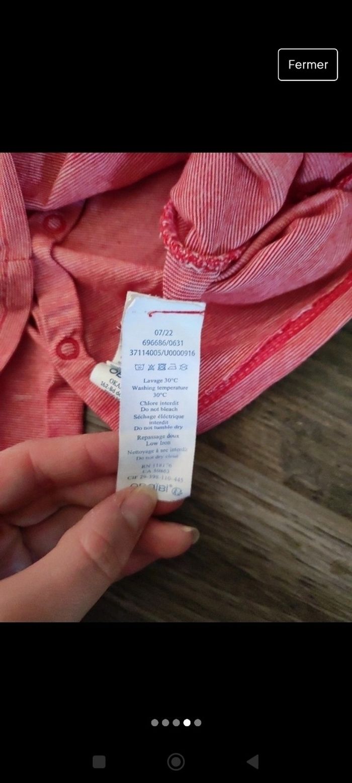 T-shirt Loup rouge 6 mois Obaïbi - photo numéro 4