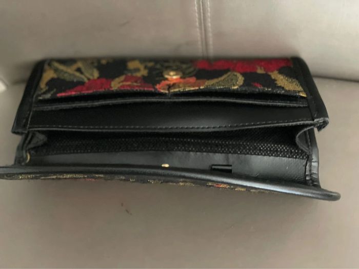 Portefeuille vintage broderie fleurie - photo numéro 5