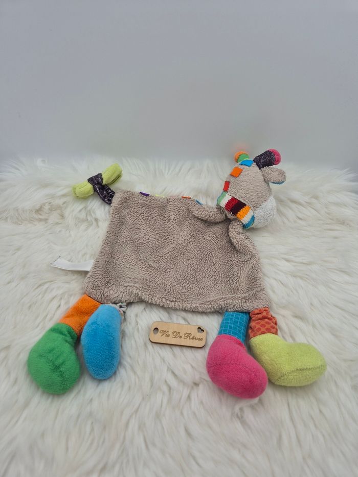 Doudou plat Girafe Vache gris à pois écharpe SIMBA TOYS Kiabi - photo numéro 3