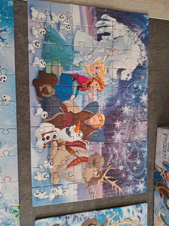 4 Puzzles reine des neige 20/60/100/180 pieces - photo numéro 2
