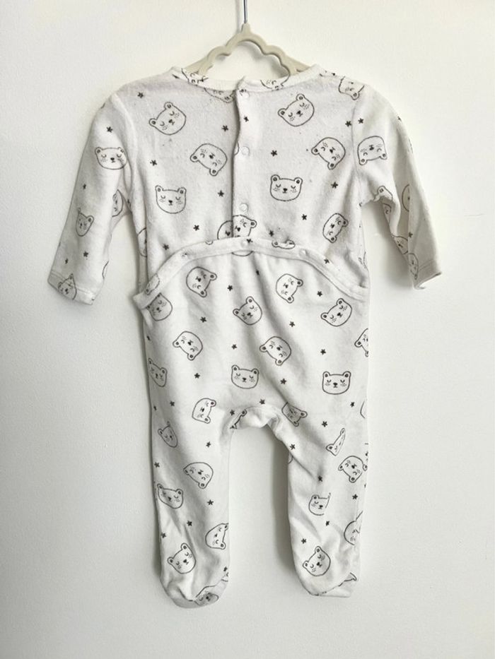 Pyjama une pièce en velours Tex 9 mois 71 cm - photo numéro 3