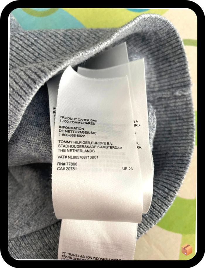 Pull Hilfiger Denim – Taille S – Gris – Col V – Homme - photo numéro 5