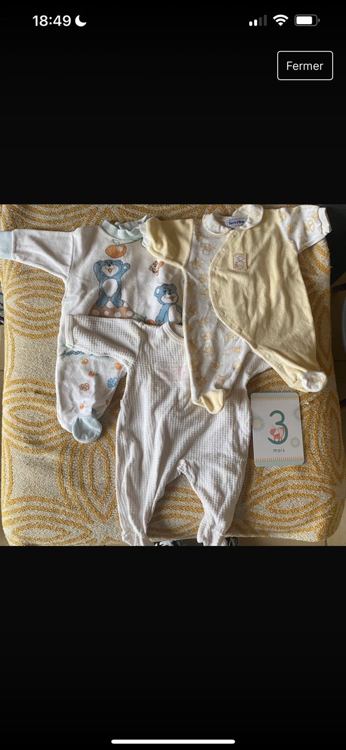 Lot pyjamas taille 3 mois - photo numéro 3