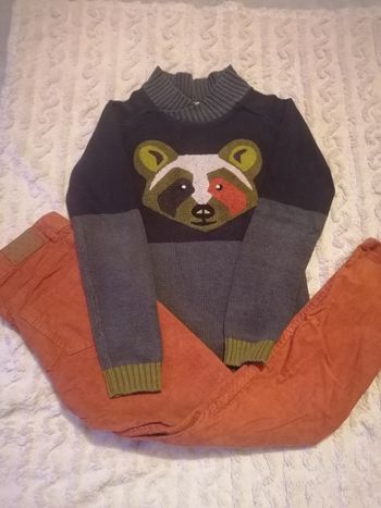Ensemble pantalon velours et pull garçon 12 ans