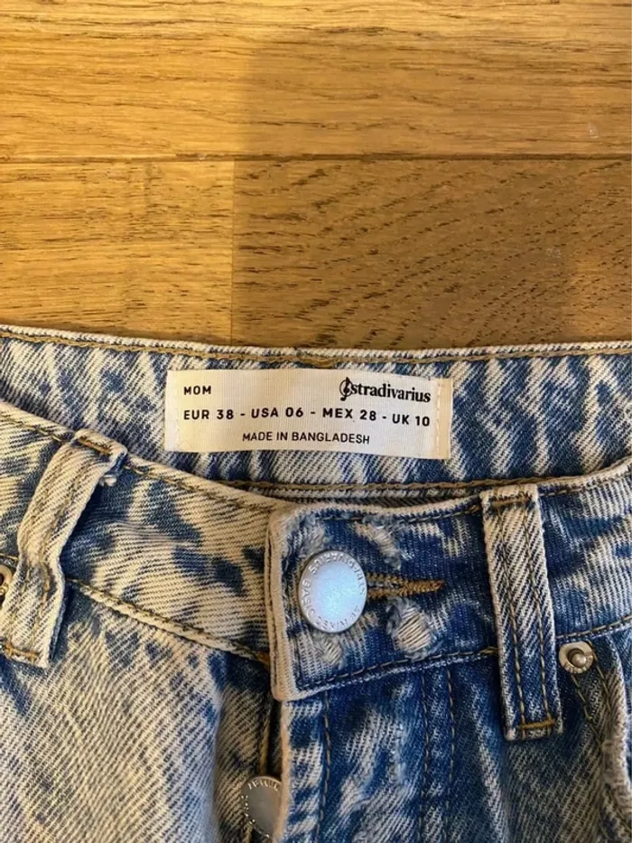 Jean Mom bleu ciel taille 38 Stradivarius - photo numéro 3