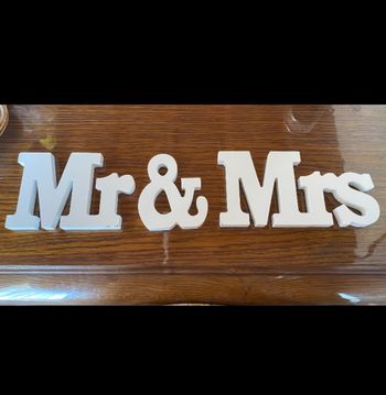 Plaque en bois MR & MRS