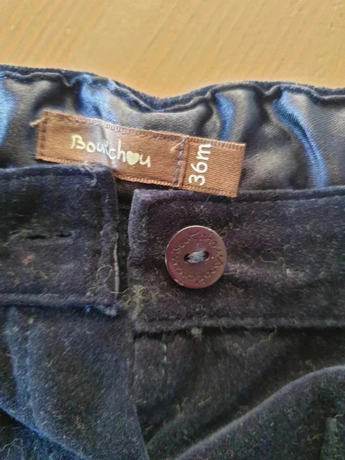 Short en velours 36 mois 3 ans Bout'chou bleu marine - photo numéro 2