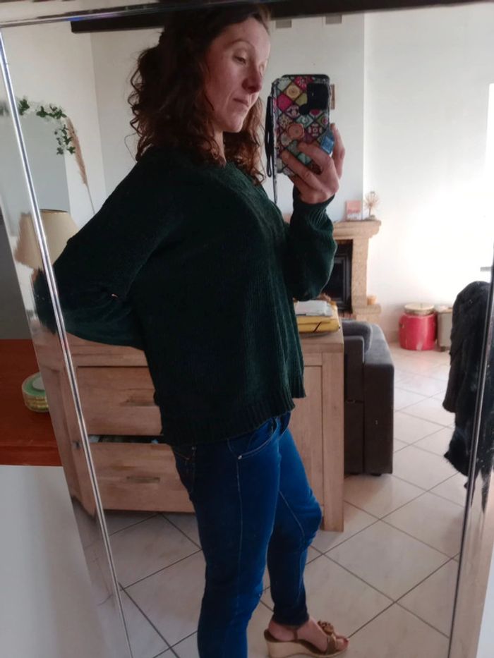 Pull femme L vert sapin tout doux c77 - photo numéro 3