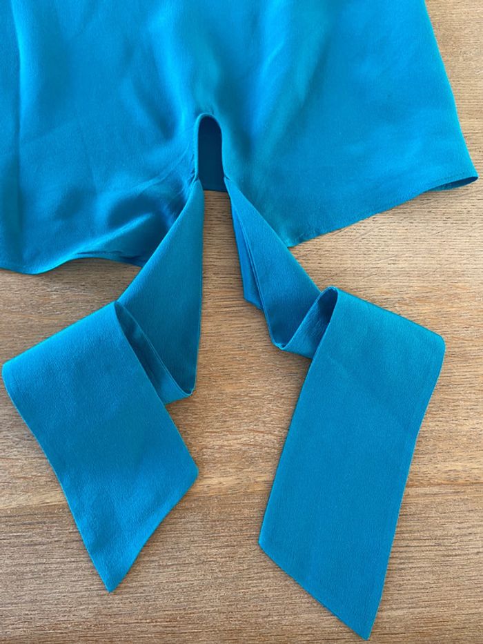 Top neuf fines bretelles en soie bleu turquoise/vert Comptoir des Cotonniers taille 42 - photo numéro 12