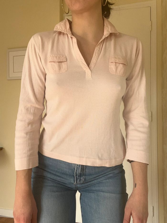 Tee shirt polo manches longues rose Ralph Lauren - photo numéro 4