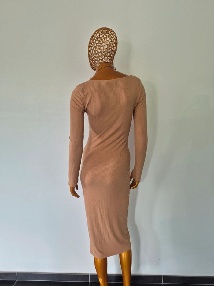 Robe Longue Manches Longues Femme Taupe - photo numéro 2
