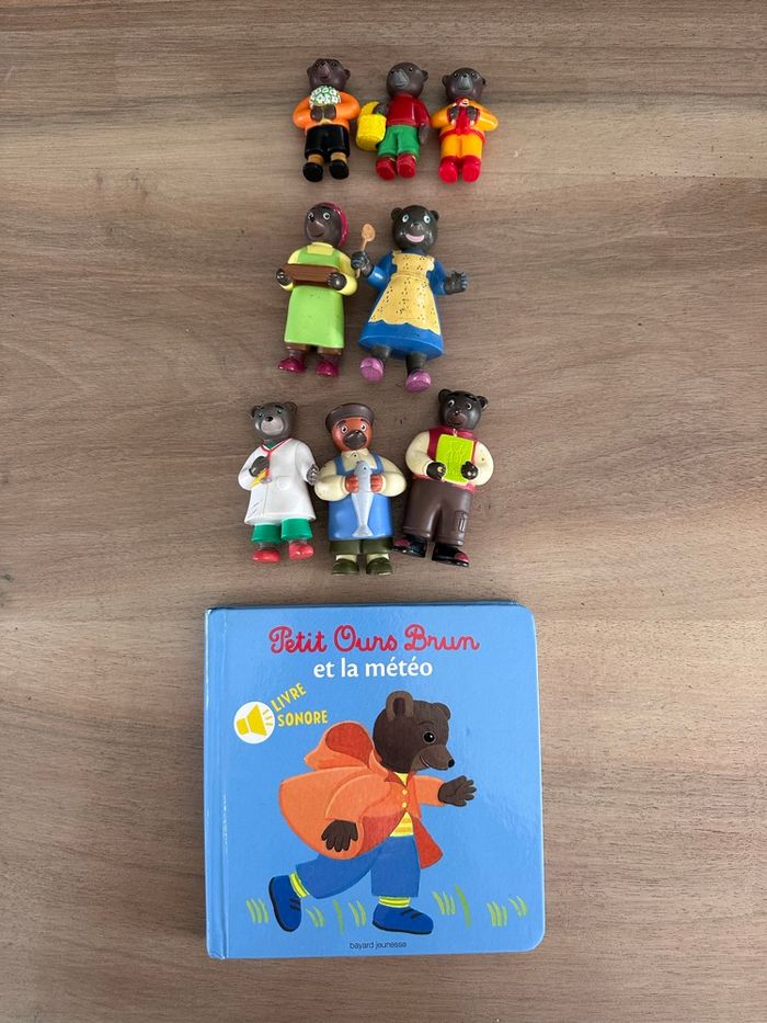 Livre sonore petit ours brun la météo et 8 personnages de la famille de petit ours brun