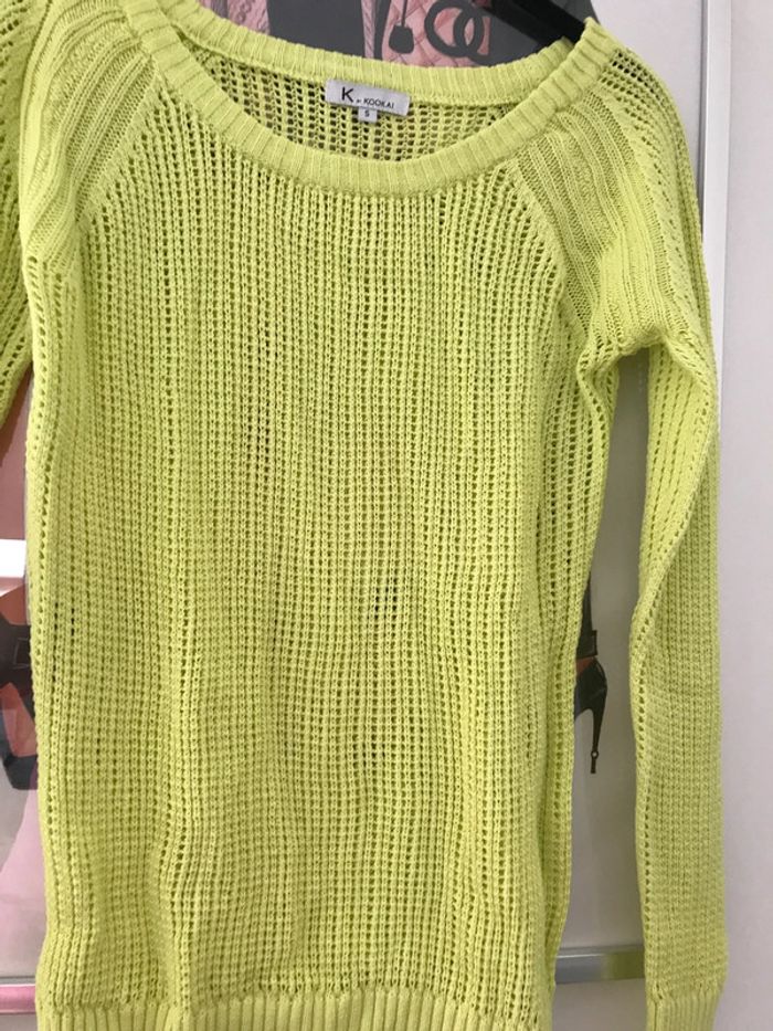 Pull maille coton ajouré Kookai S y2k - photo numéro 4