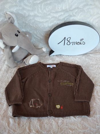Gilet maille avec laine Garçon 18 mois copain sanglier la compagnie des petits