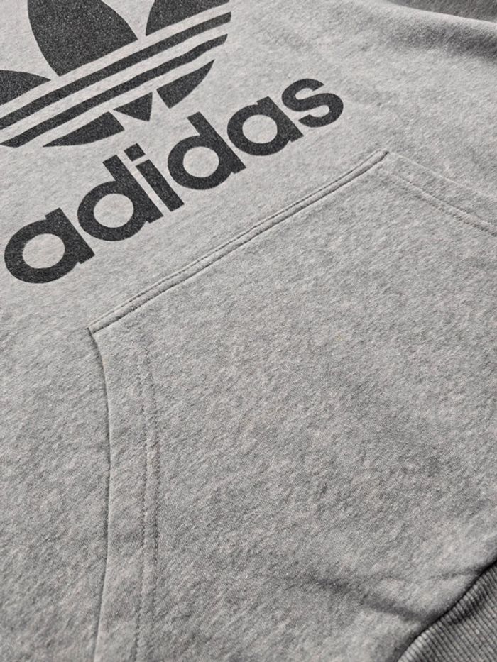 Sweat à Capuche Adidas Gris Logo Trefoil Vintage Streetwear Unisexe taille L - photo numéro 4