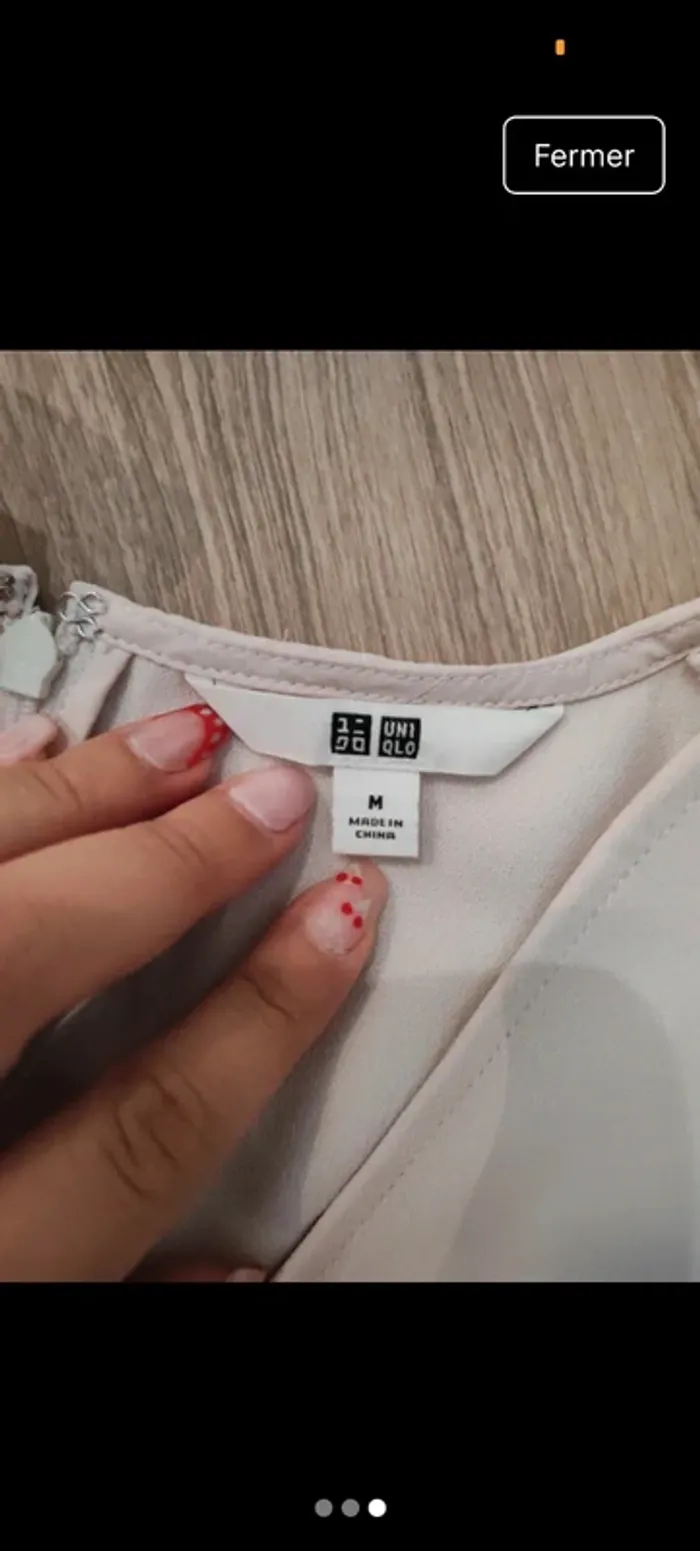 Robe taille 38 marque uniqlo rose poudré/beige - photo numéro 3