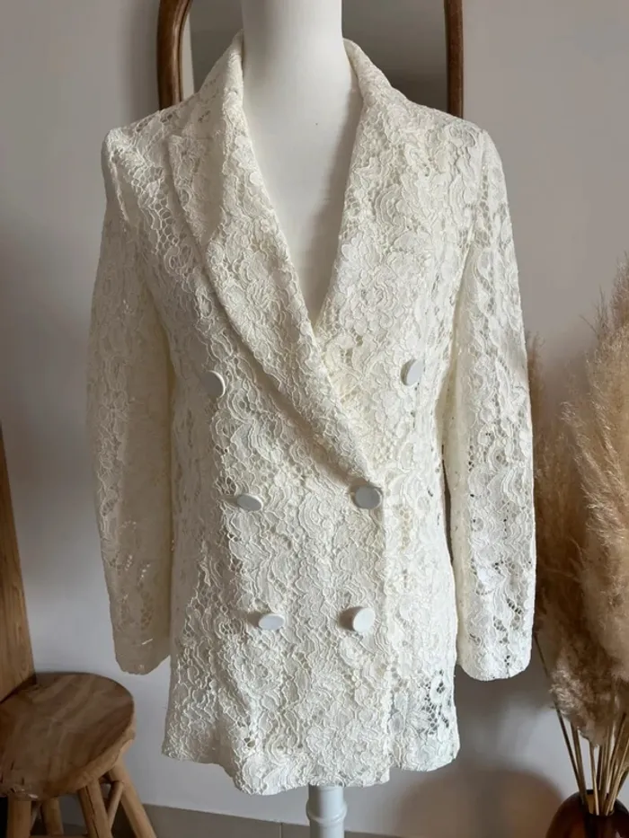 Blazer blanc/crème Zara - photo numéro 3
