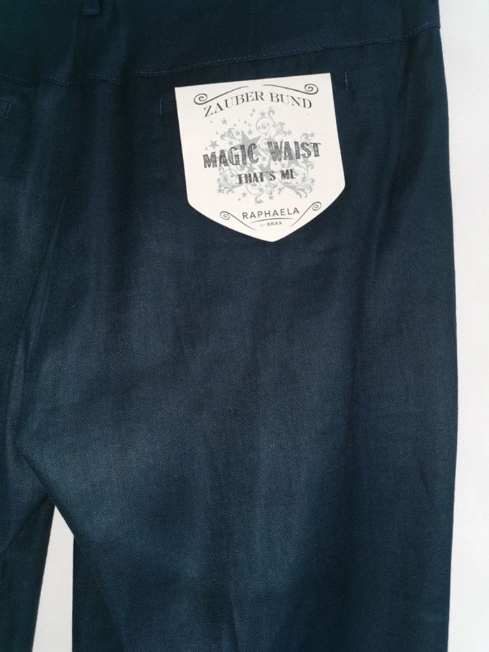 Pantalon slim bleu marine en lin Raphaela By Brax Taille 42 - photo numéro 7