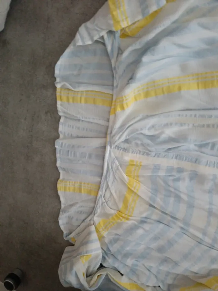 Chemise manches longues EDC esprit rayée jaune bleu blanc - photo numéro 4