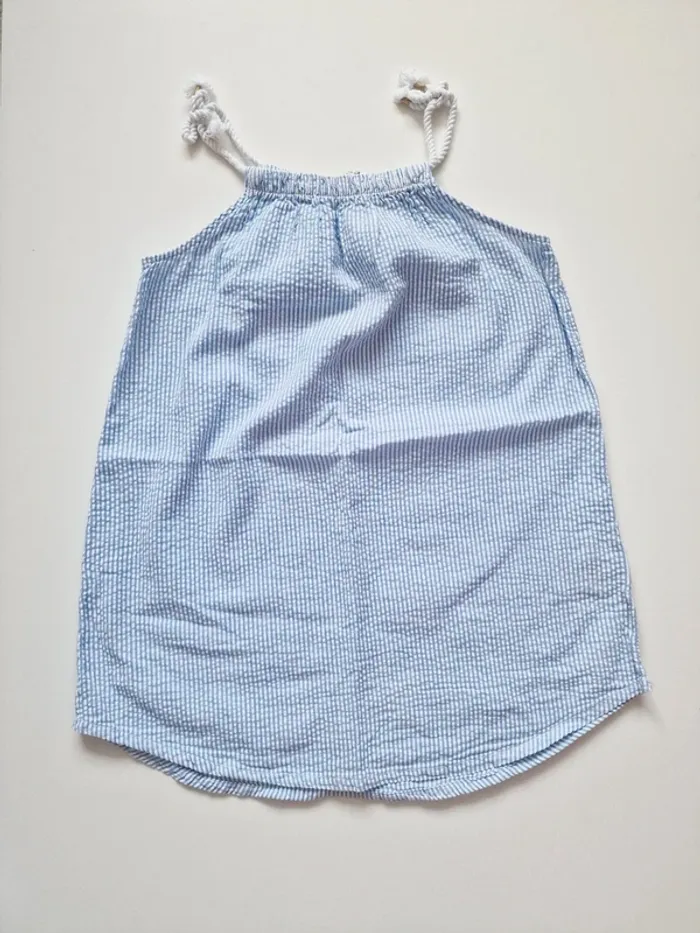 H&M - Robe en seersucker à fines bretelles façon corde nouée (4 ans)