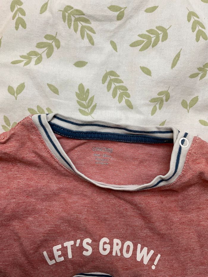 teeshirt manches longues rouge et blanc 36 mos obaibi - photo numéro 6